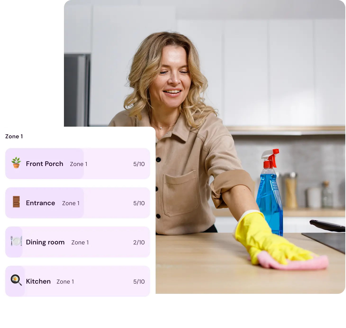 Person cleaning home